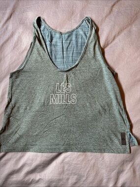 Les Mills sz. large Women's Tank Top in Heather Olive